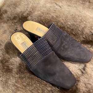 Charles David navy suede Slip-On Mules
